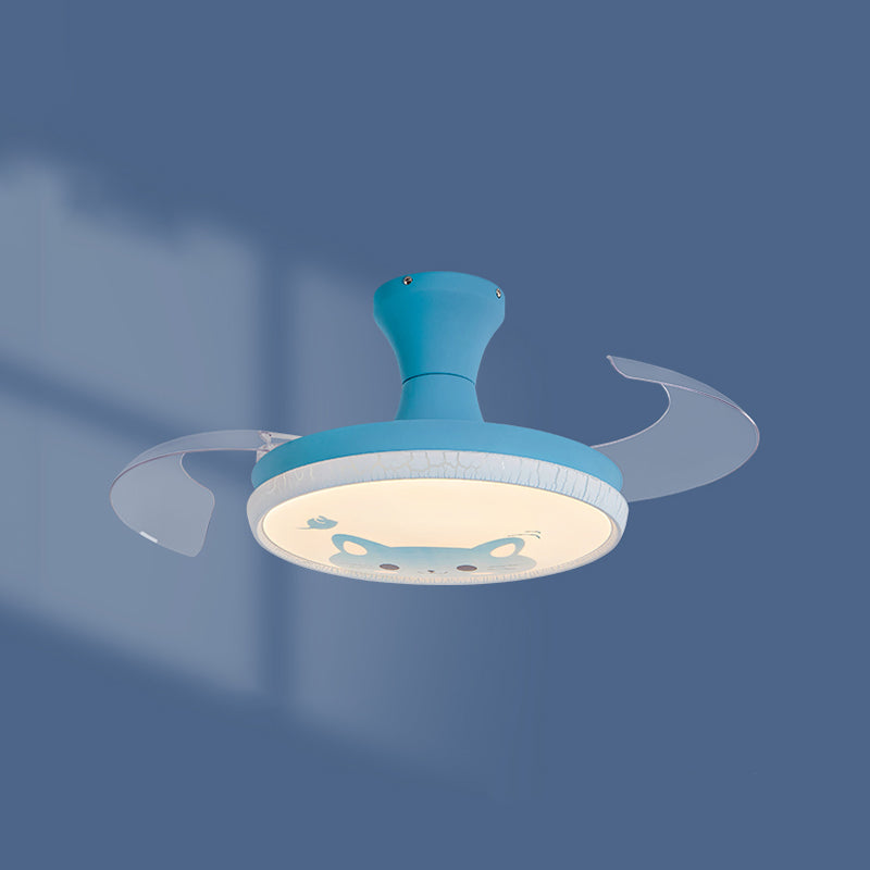 Kids Room LED LED Lampenfrequenzumbau Cartoon Halbflush-Licht mit unsichtbarer Klinge