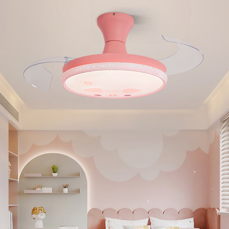 Kids Room LED LED Lampenfrequenzumbau Cartoon Halbflush-Licht mit unsichtbarer Klinge