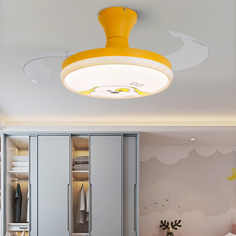 Kids Room LED LED Lampenfrequenzumbau Cartoon Halbflush-Licht mit unsichtbarer Klinge