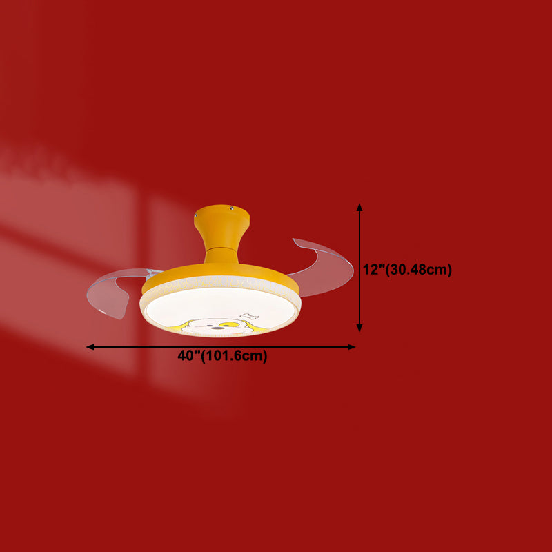 Kids Room LED LED Lampenfrequenzumbau Cartoon Halbflush-Licht mit unsichtbarer Klinge