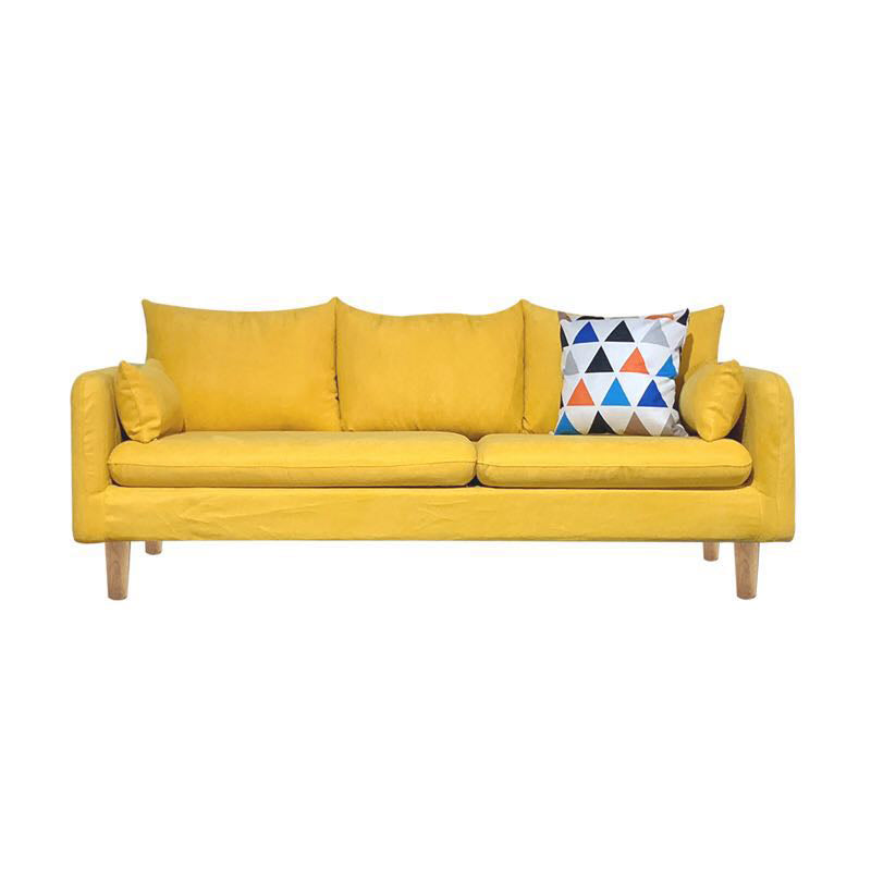 Square Arm Modern Sofa 30"W Linen Sofa for Living Room with Storage