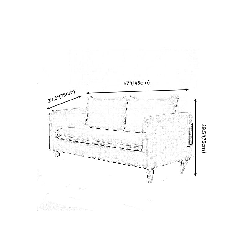 Square Arm Modern Sofa 30"W Linen Sofa for Living Room with Storage