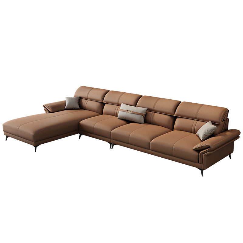 Contemporary Sewn Pillow Back Sofa 35.43"H Pillow Top Arm Sectional