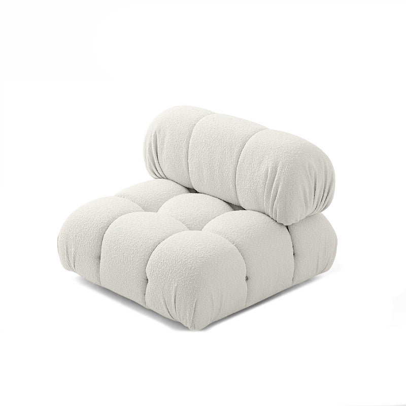 Contemporary Biscuit Back Sofa 26.38"High Velvet Couch for Living Room,White