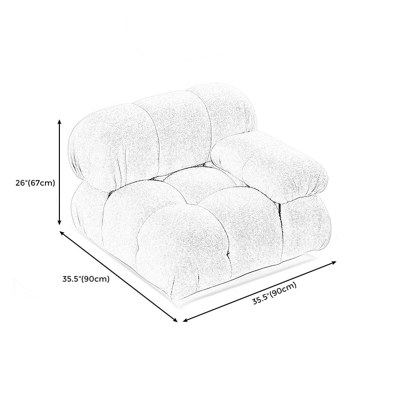 Contemporary Biscuit Back Sofa 26.38"High Velvet Couch for Living Room,White