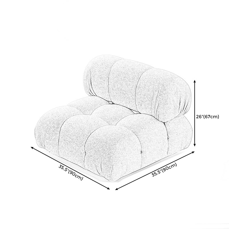 Contemporary Biscuit Back Sofa 26.38"High Velvet Couch for Living Room,White