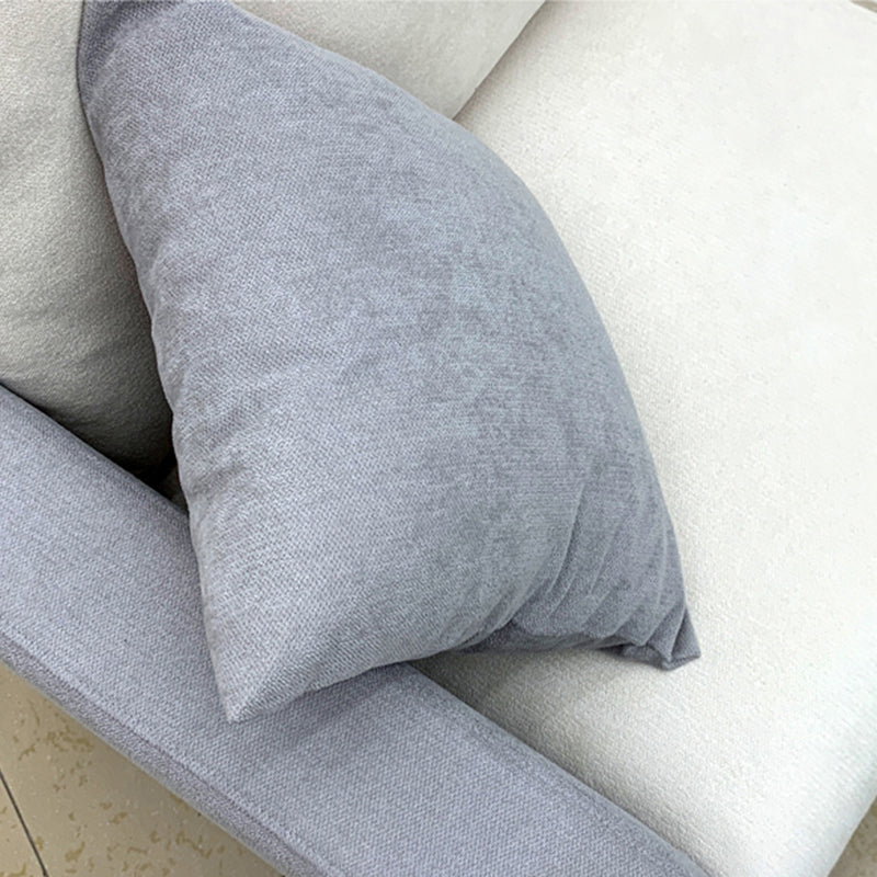 Contemporary Fabric Stationary Square Arm Loveseat with Loose Back