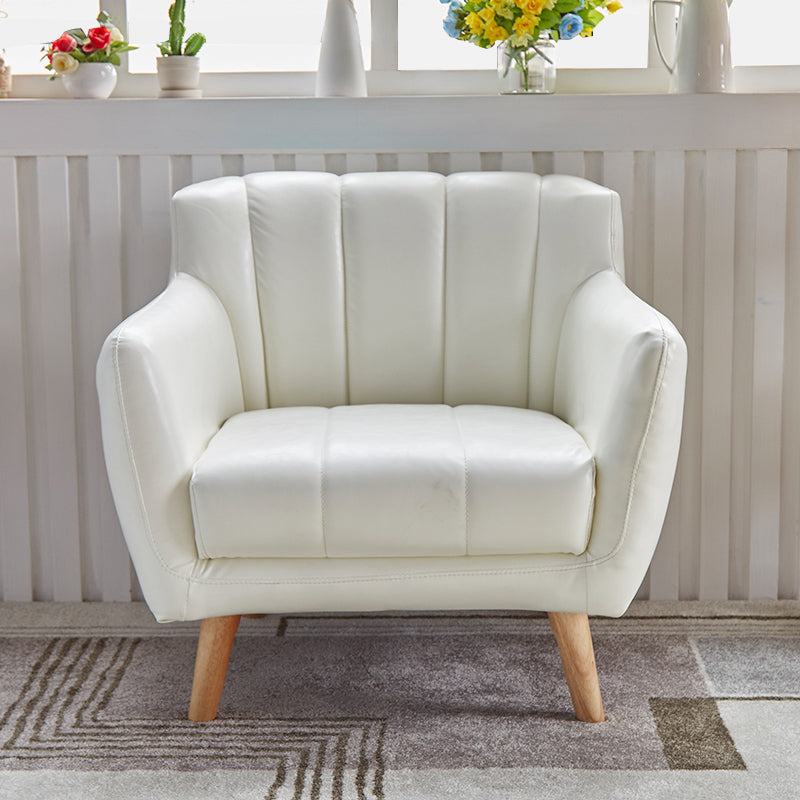 Modern Stain-Resistant Leather Sofa Square Arm Settee with Tight Back