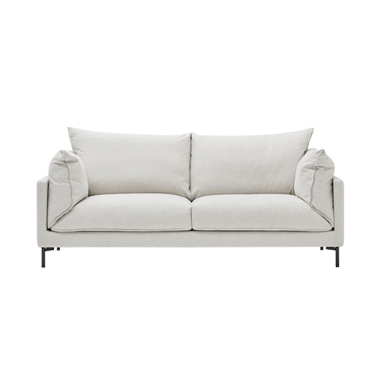 Modern Living Room Fabric Sofa Recessed Arm Loveseat with Black Legs