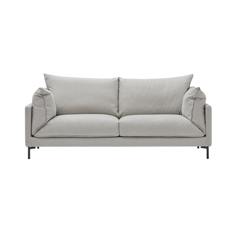 Modern Living Room Fabric Sofa Recessed Arm Loveseat with Black Legs