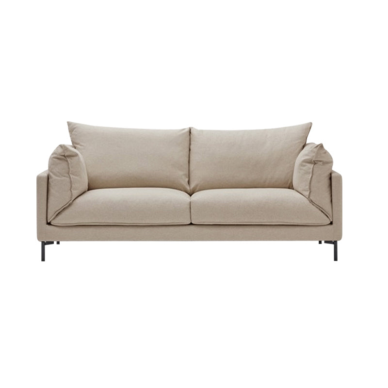 Modern Living Room Fabric Sofa Recessed Arm Loveseat with Black Legs