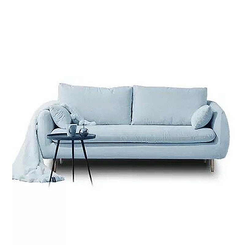 Contemporary Standard Sofa Square Arm Settee Couch with 2 Pillows