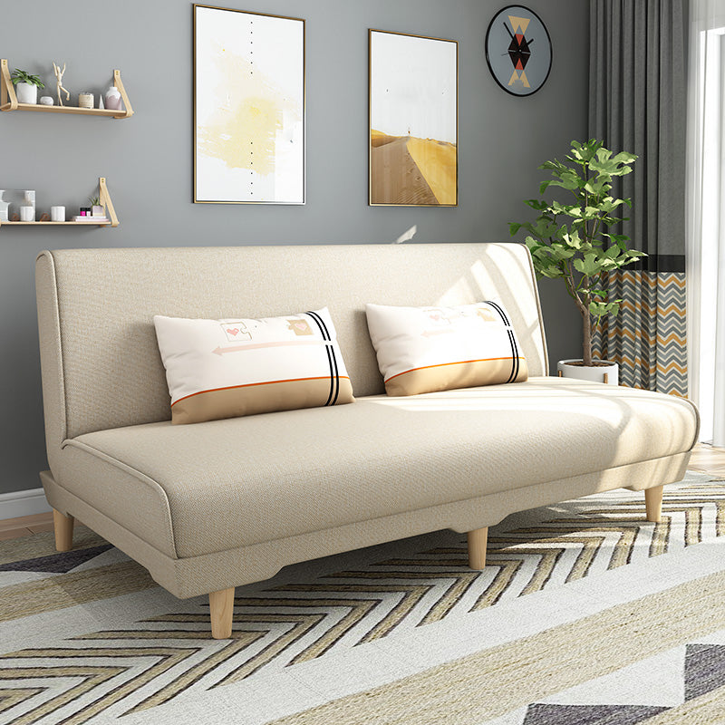 Modern Cotton Blend Armless Sofa Tight Back Couch with Pillow Included