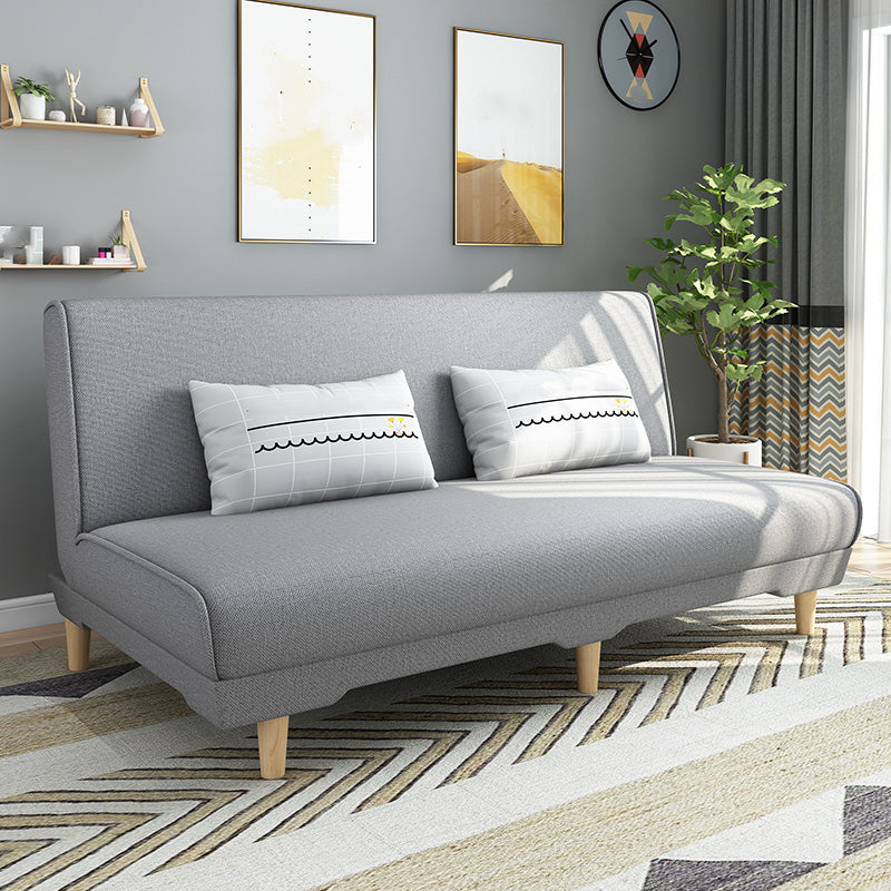 Modern Cotton Blend Armless Sofa Tight Back Couch with Pillow Included