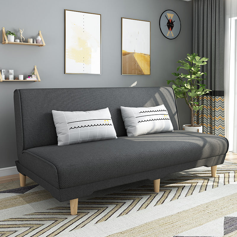 Modern Cotton Blend Armless Sofa Tight Back Couch with Pillow Included