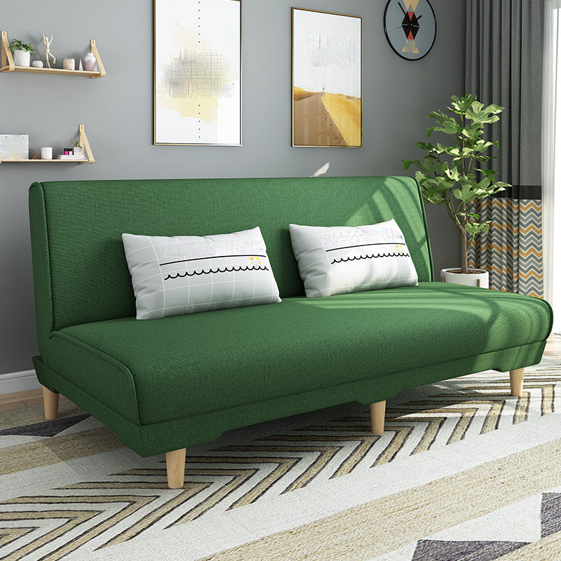 Modern Cotton Blend Armless Sofa Tight Back Couch with Pillow Included