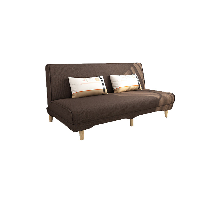 Modern Cotton Blend Armless Sofa Tight Back Couch with Pillow Included
