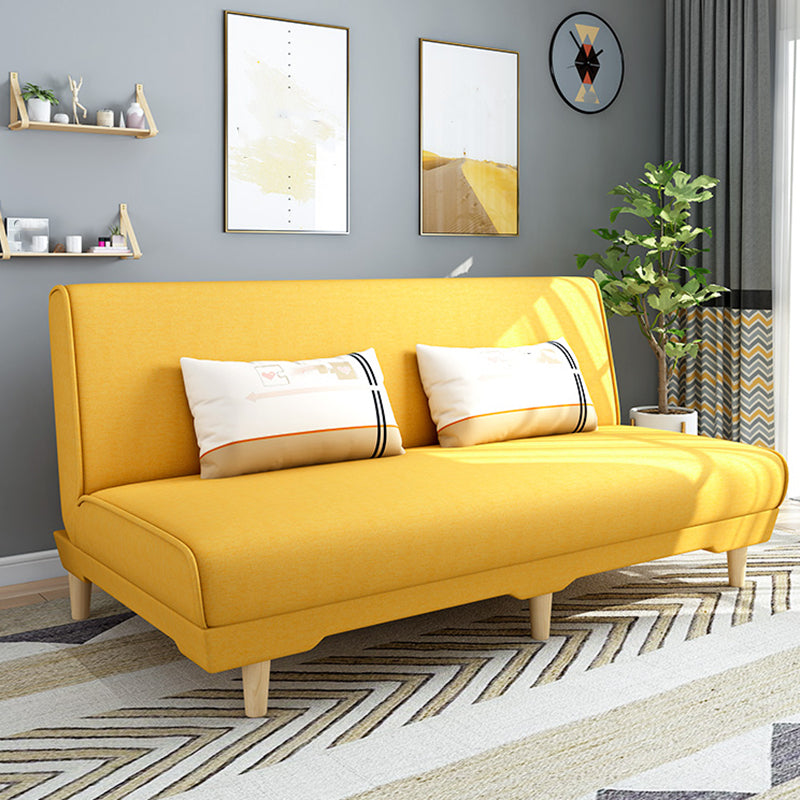 Modern Cotton Blend Armless Sofa Tight Back Couch with Pillow Included