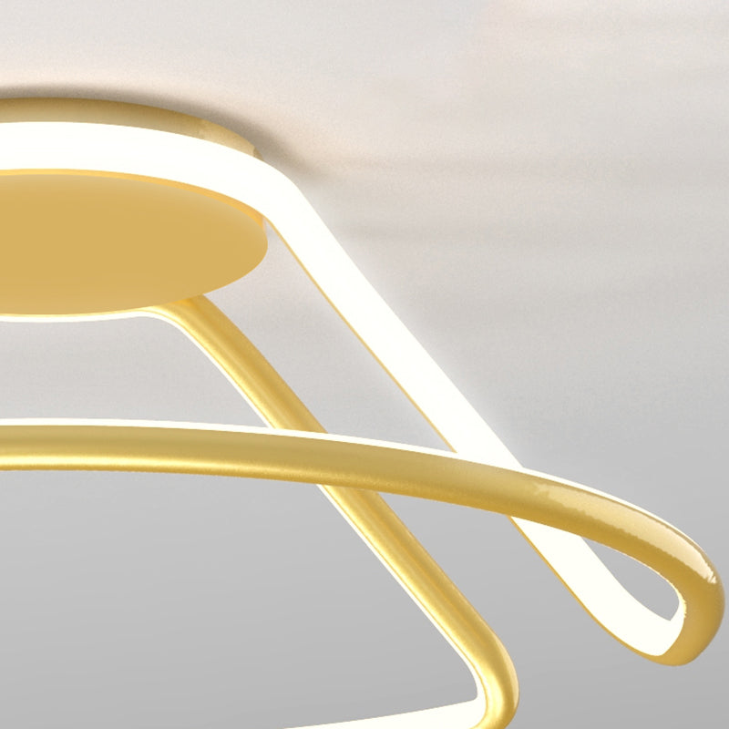 Style moderne en forme linéaire lampe de plafond métal 1 lumière légère plafond pour chambre à coucher