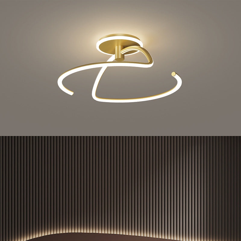 Lampada a soffitto a forma lineare in stile moderno Metal 2 Luce Luce per sala da pranzo