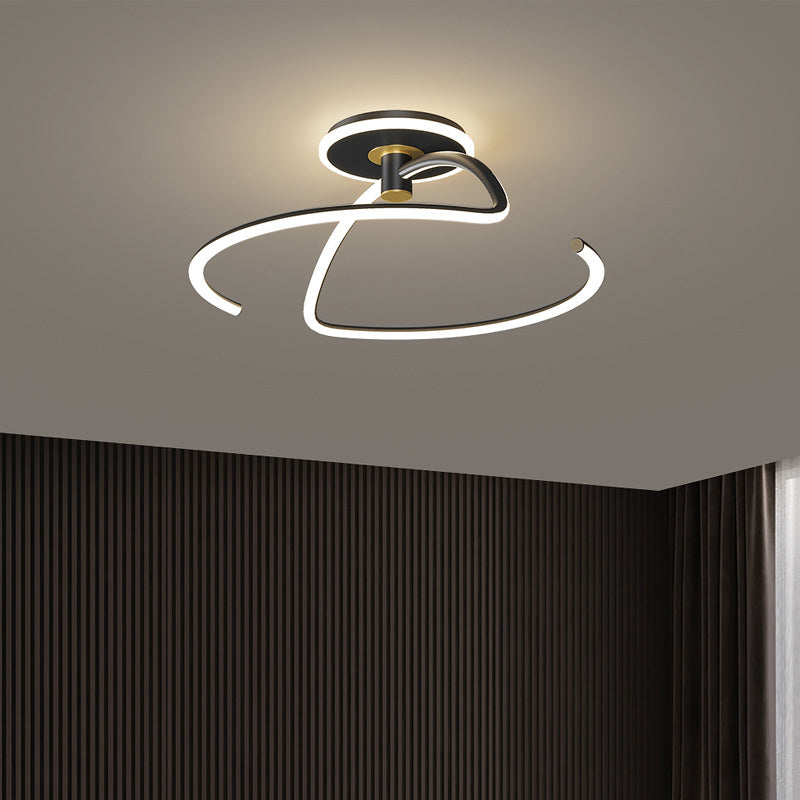 Lampada a soffitto a forma lineare in stile moderno Metal 2 Luce Luce per sala da pranzo