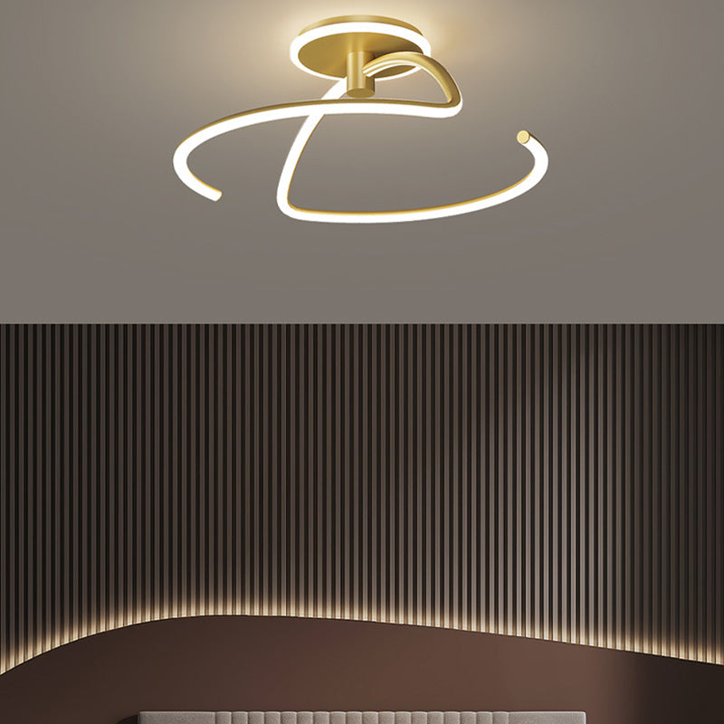 Lampada a soffitto a forma lineare in stile moderno Metal 2 Luce Luce per sala da pranzo