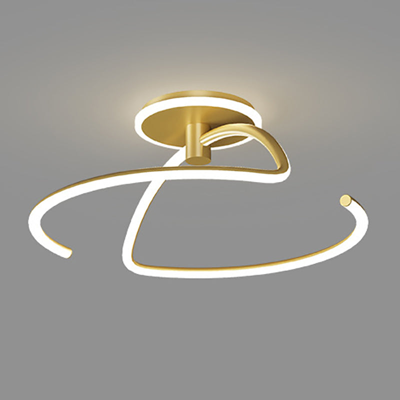 Lampada a soffitto a forma lineare in stile moderno Metal 2 Luce Luce per sala da pranzo