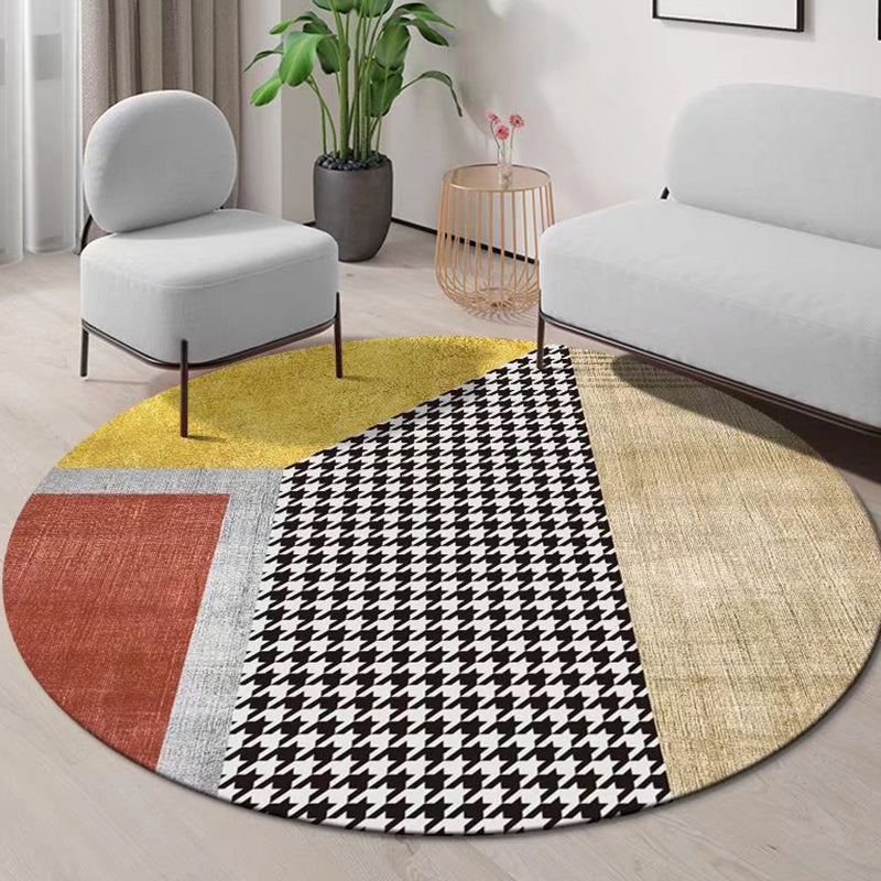 Gray Modern Rug Polyester Striped Rug Stain Resistant Rug for Living Room