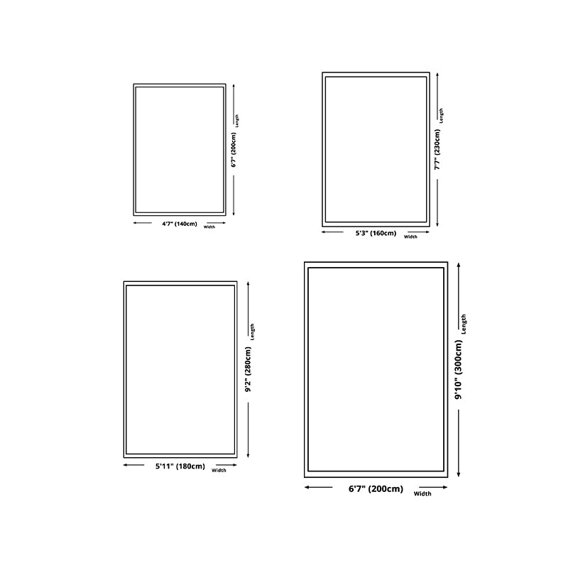 Black Stripe Rug Polyester Vintage Rug Washable Rug for Home Decoration