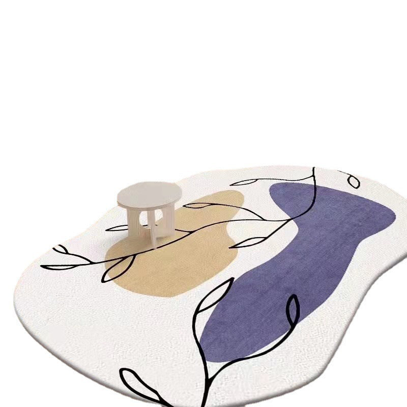 Tapis décontracté orange en Polyester, bloc de couleur, résistant aux taches, pour la décoration de la maison