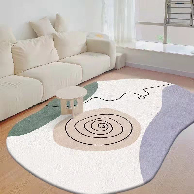 Tapis décontracté orange en Polyester, bloc de couleur, résistant aux taches, pour la décoration de la maison