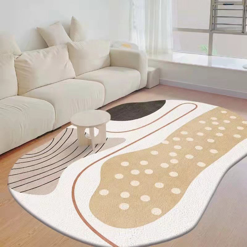 Tapis décontracté orange en Polyester, bloc de couleur, résistant aux taches, pour la décoration de la maison