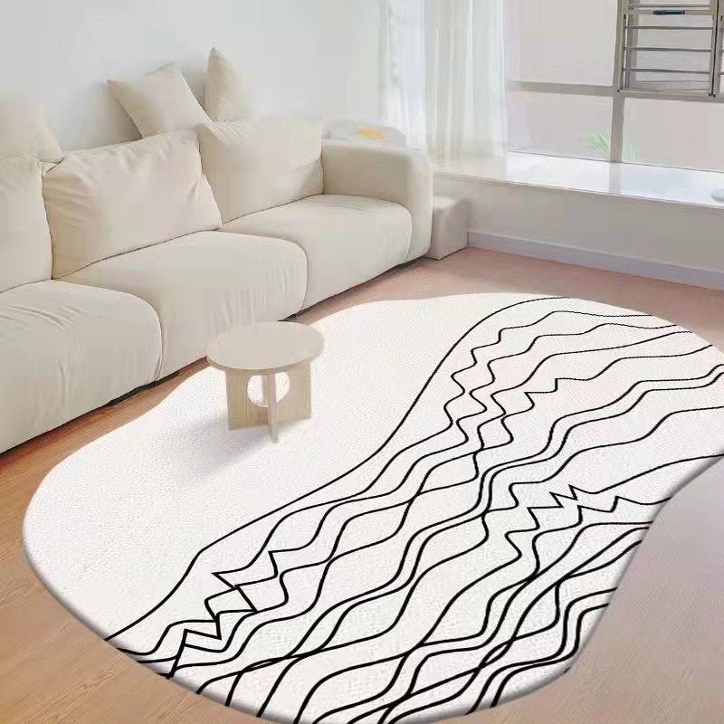 Tapis décontracté orange en Polyester, bloc de couleur, résistant aux taches, pour la décoration de la maison