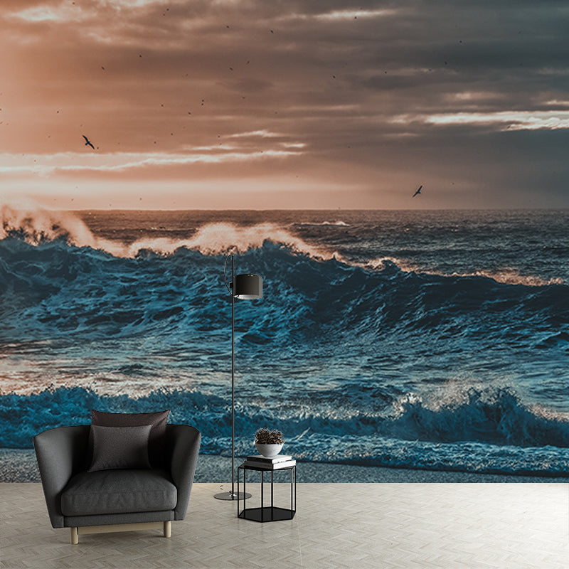 Washable Stain Resistant Mural Wallpaper Coastal Scenery Indoor Wall Mural
