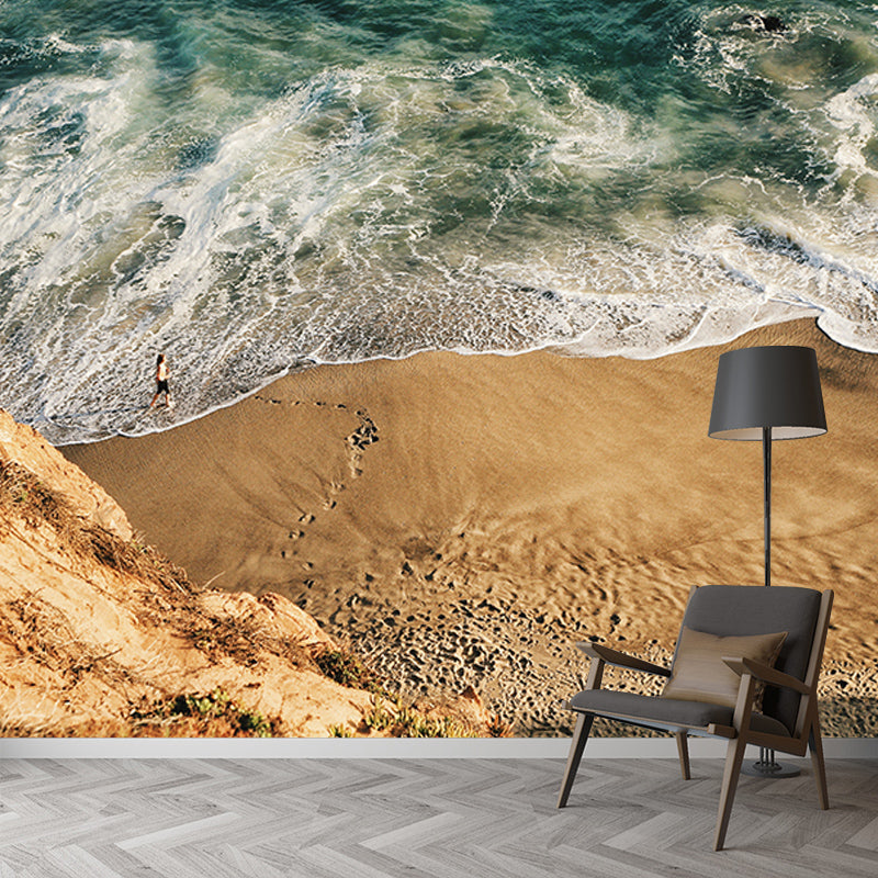 Washable Stain Resistant Mural Wallpaper Coastal Scenery Indoor Wall Mural