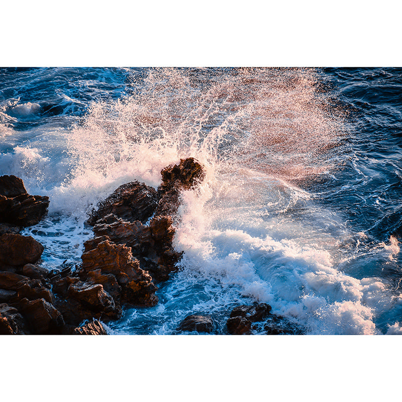 Environment Friendly Resistant Mural Wallpaper Sea Wave Living Room Wall Mural