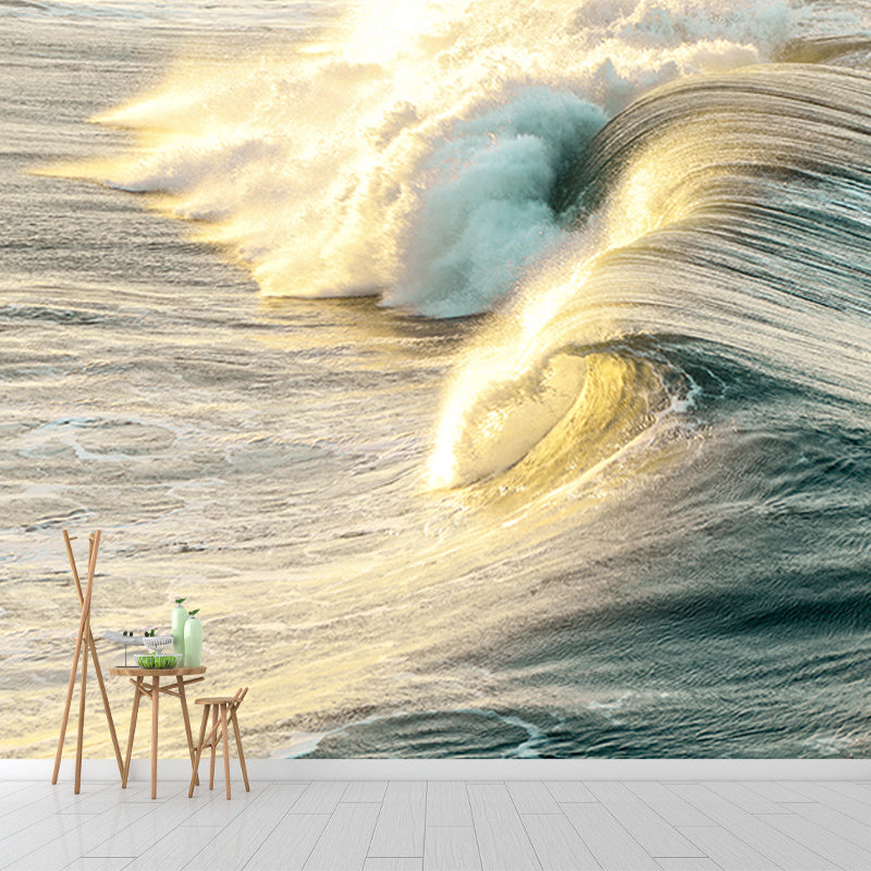 Photography Wall Mural Wallpaper Sea Wave Sitting Room Wall Mural