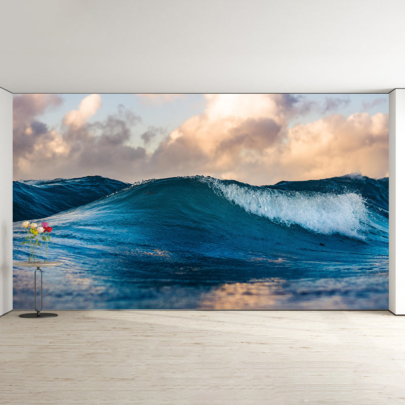 Photography Wall Mural Wallpaper Sea Wave Sitting Room Wall Mural