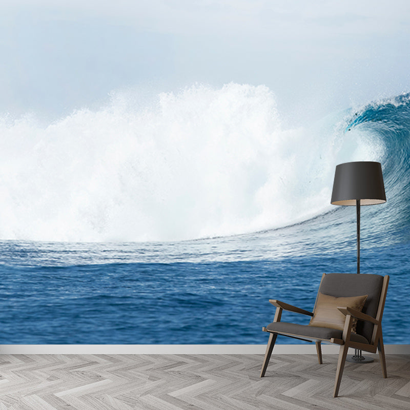 Modern Style Wall Mural Wallpaper Sea Wave Sitting Room Wall Mural