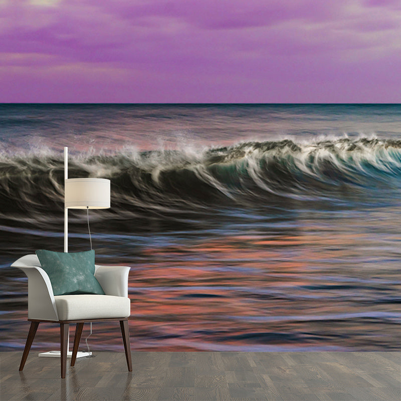 Modern Style Wall Mural Wallpaper Sea Wave Sitting Room Wall Mural