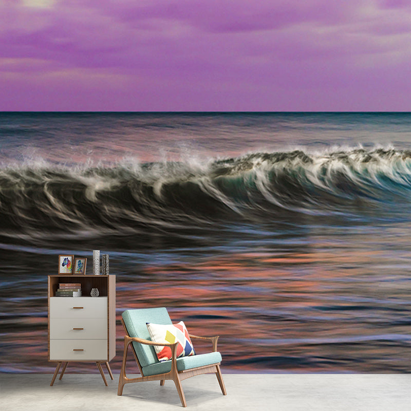 Modern Style Wall Mural Wallpaper Sea Wave Sitting Room Wall Mural
