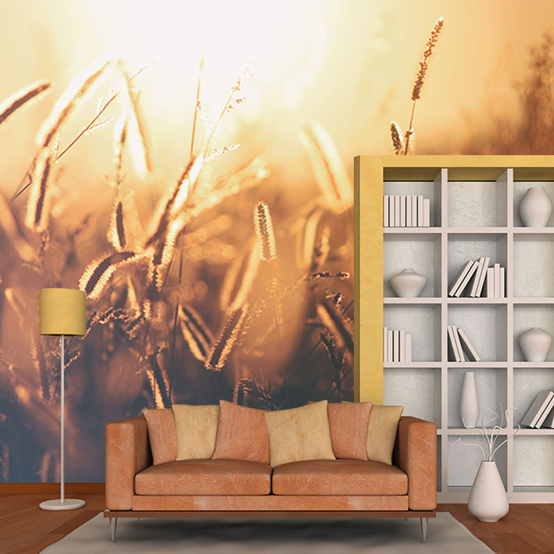 Modern Style Mural Wallpaper Wheat Field Environment Friendly Bedroom Wall Mural
