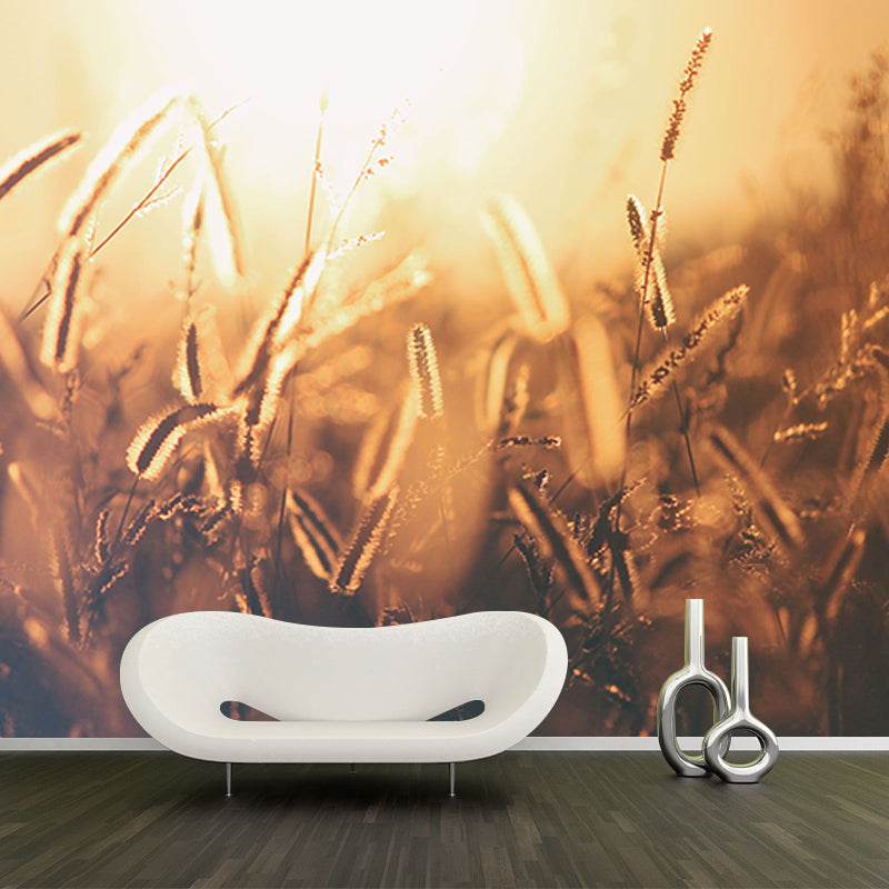 Modern Style Mural Wallpaper Wheat Field Environment Friendly Bedroom Wall Mural
