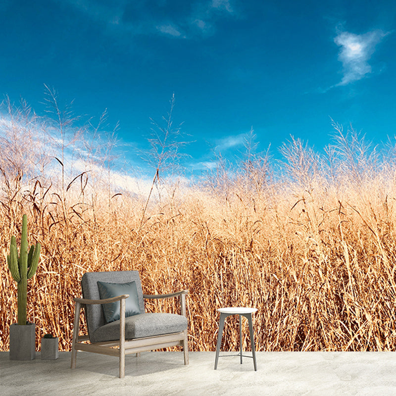 Modern Style Mural Wallpaper Wheat Field Environment Friendly Bedroom Wall Mural