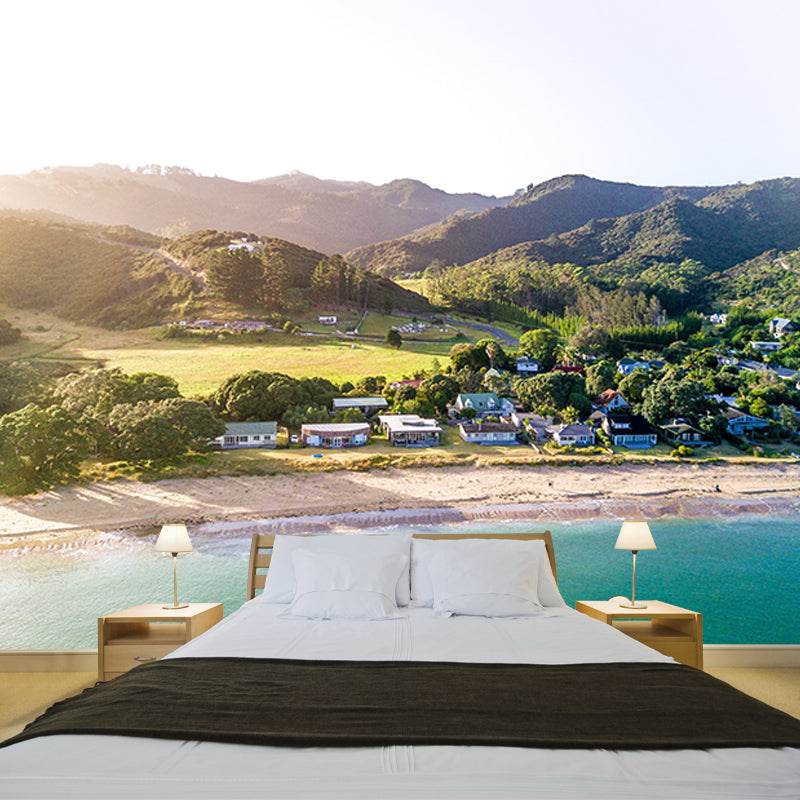 Town Scenery Resistant Mural Wallpaper Environment Friendly Sleeping Room Wall Mural