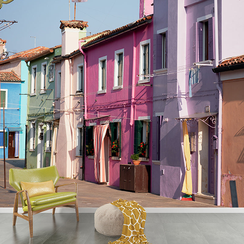 Environment Friendly Wall Mural Wallpaper Town Scenery Sitting Room Wall Mural