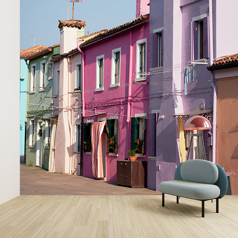 Environment Friendly Wall Mural Wallpaper Town Scenery Sitting Room Wall Mural