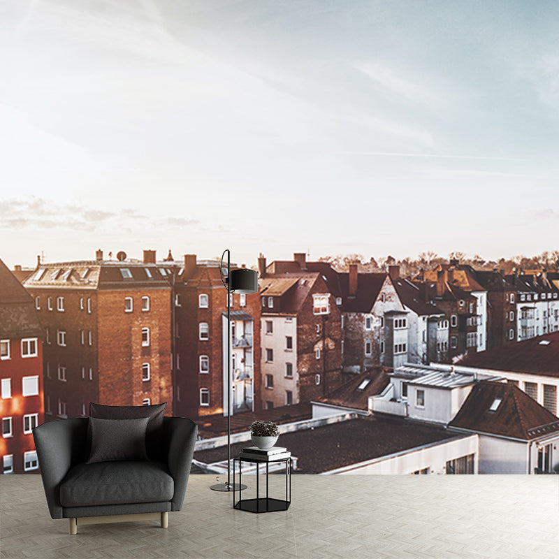 Decorative Wall Mural Wallpaper Town Scenery Sitting Room Wall Mural