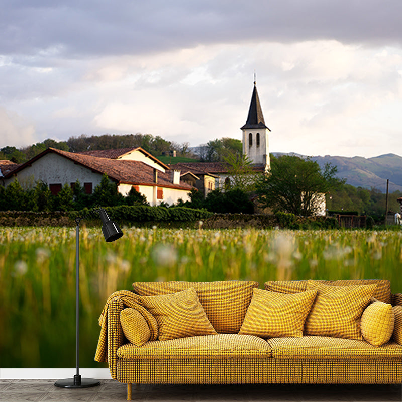 Town Scenery Photography Mildew Resistant Wallpaper Environmental Sleeping Room Wall Mural