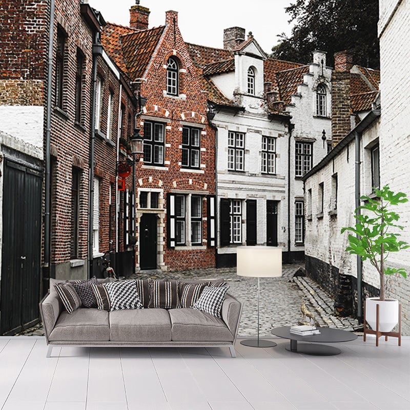 Town Scenery Photography Mildew Resistant Wallpaper Environmental Sleeping Room Wall Mural